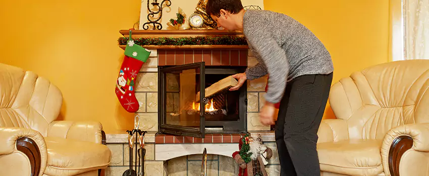 Rusted Metal Fireplace Restoration in Needham, Massachusetts