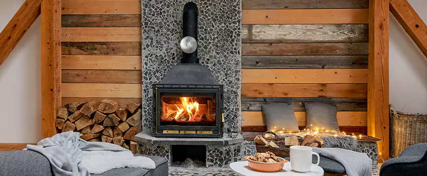 Thelin Hearth Products Direct Vent Gas Stove Fireplace Inspection in Needham, Massachusetts